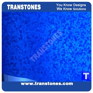 Artificial Onyx Stones Engineered Panel for Table Top Translucent Blue Onyx Panels for Reception Desk Meeting Table