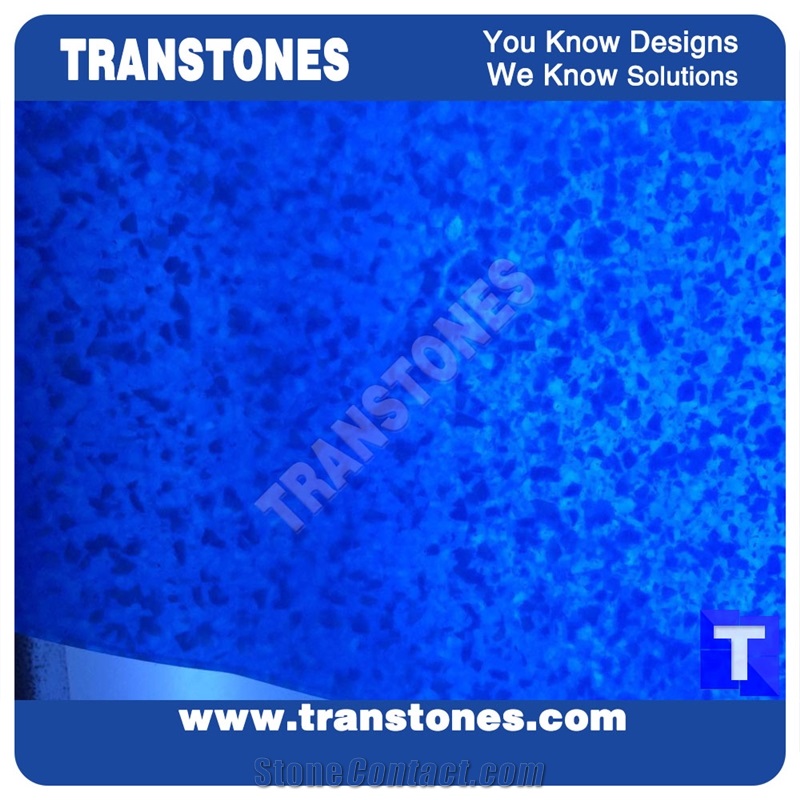 Customized Translucent Blue Panel for Table Top