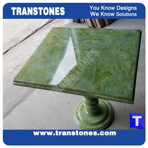 Green Polished Table Top Kitchen Table Tops