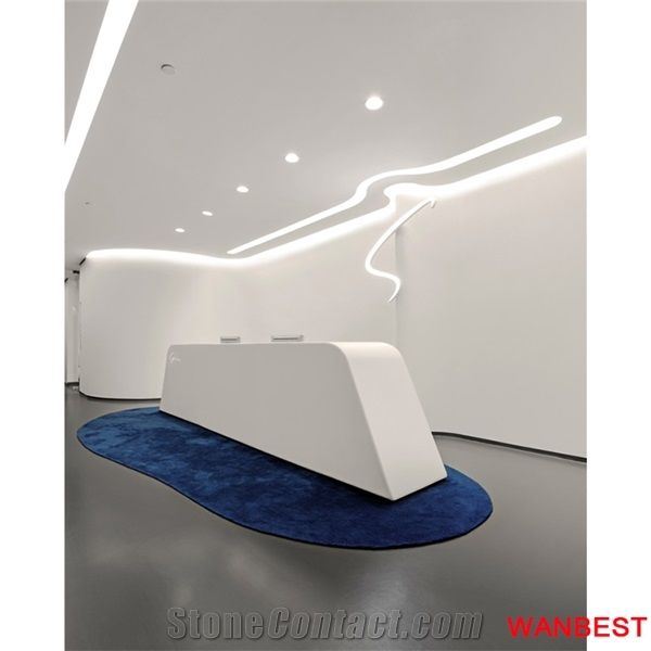 High Gloss Solid Surface Artificial Marble White Hospital Hotel