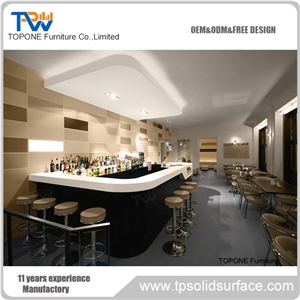 Artificial Marble Stone Counter for Restaurant Table, Interior Stone Acrylic Solid Surface Bar Countertops Restaurant Furniture Design Oem Stone Bar