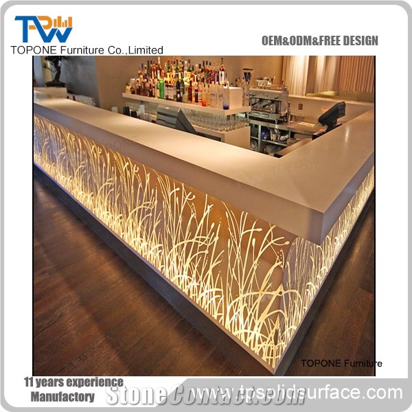 Artificial Marble Stone Juice Bar Counter China Interior Stone