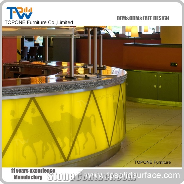 Artificial Marble Stone Night Club Small Bar Counter Tops Designs, Interior Stone Modern Home Mini Bar Counter Design for Sale Oem Service Factory