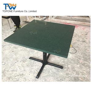 Artificial Marble Stone Restaurant Table Tops Square Design, Interior Stone Acrylic Solids Surface Customize Size and Color Restaurant Table Tops Oem