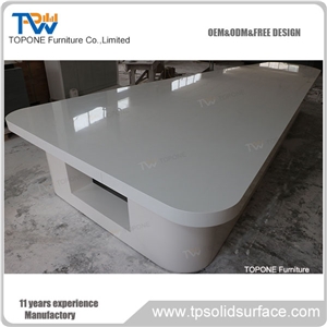 Luxury High Quality Artificial Marble Stone Office Table Tops Furniture Interior Stone Acrylic Solid Surface Office Meeting Room Conference Table Tops