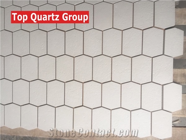 Elongated Hexagon Mosaics ,Full Body Porcelain Tile with Textured Finish,China Ceramic Mosaic Factory