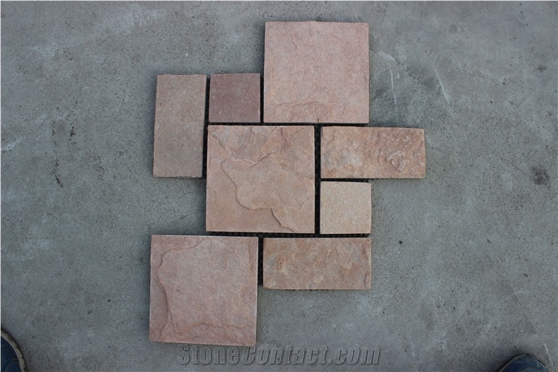 Red Flagstone Paving Sets,Floor Covering,Courtyard Road Pavers