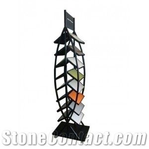 Waterfall Displays with Double Sides for Marble Quartz Tile with Logo Flooring Rack Stand for Stone