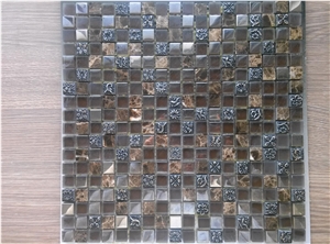 Bda Series Classical Glass Mix Marble Resin Mosaic Tile