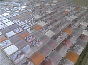 Pink Chip Brick Mosaic Tile