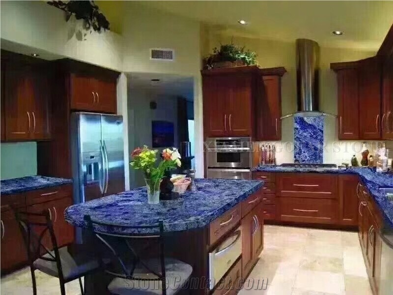 Azul Bahia Granite Kitchen Island Top Brazil Blue Granite Kitchen