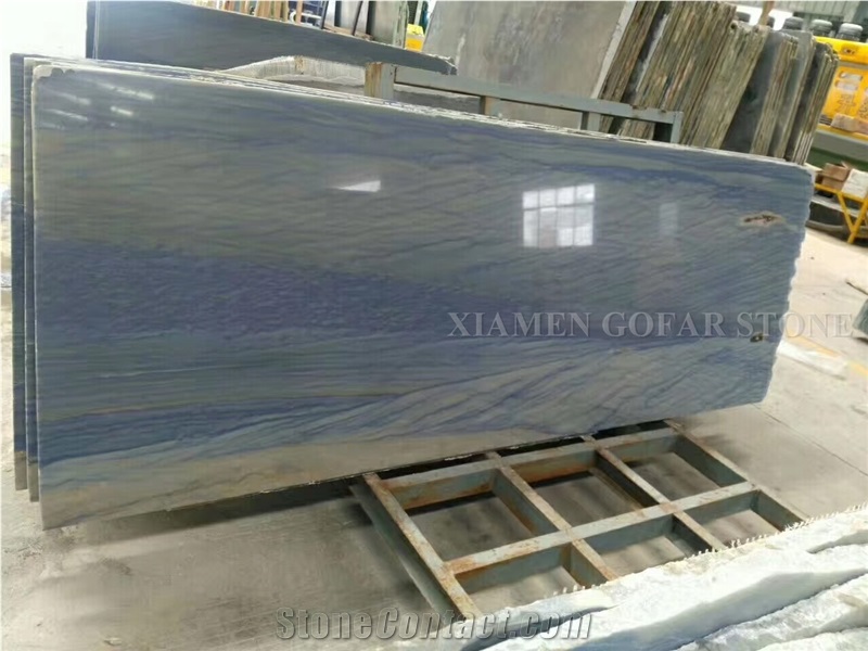 Azul Macaubas Brazil Blue Quartzite Polished Slabs,Machine Cutting Panel Tiles for Walling,Hotel Flooring Panel Pattern
