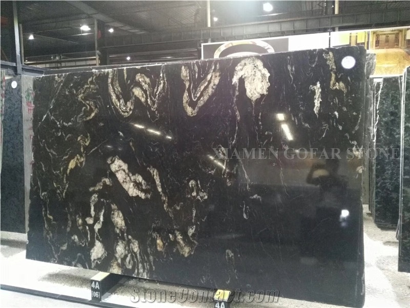 Brazil Cosmic Black Titanium Granite Polished Slabs Machine Cutting Tiles,Skirting Nero Panel for Lobby Floor Paving,Bathroom Walling Tiles Gofar