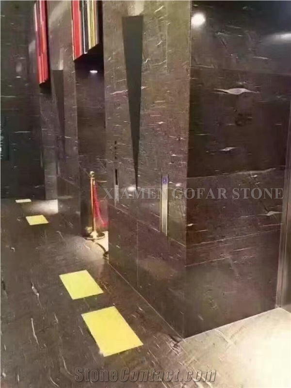 Brown Silk Limestone Polished Slabs,Machine Cutting Panel Tiles for Wall Cladding,Floor Paving Hotel Stepping Countertop Design