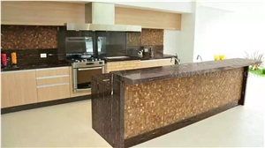 Brown Silk Limestone Polished Slabs,Machine Cutting Panel Tiles for Wall Cladding,Floor Paving Hotel Stepping Countertop Design