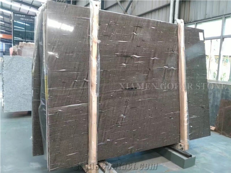 Brown Silk Limestone Polished Slabs,Machine Cutting Seashell Coral Stone Panel Tiles for Wall Cladding,Floor Paving Hotel Stepping Countertop Design