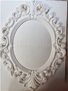 Chantilly White Honed France Limestone Seashell Coramirror Frame Home Decor,Interior Design
