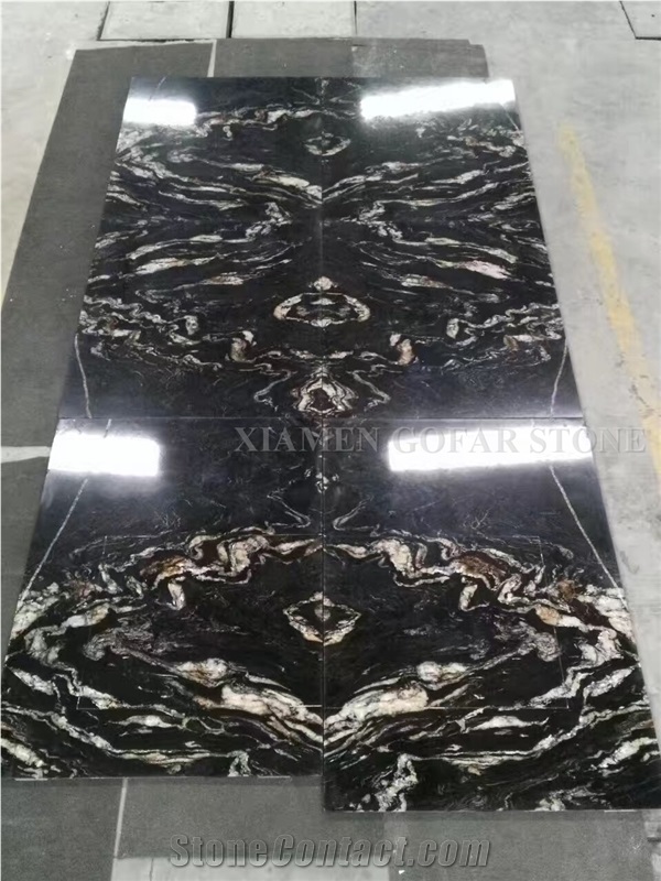 Cosmic Black Titanium Granite Polished Slabs Machine Cutting Tiles,Nero Panel Skirting for Lobby Floor Paving,Bathroom Flooring Tiles Gofar