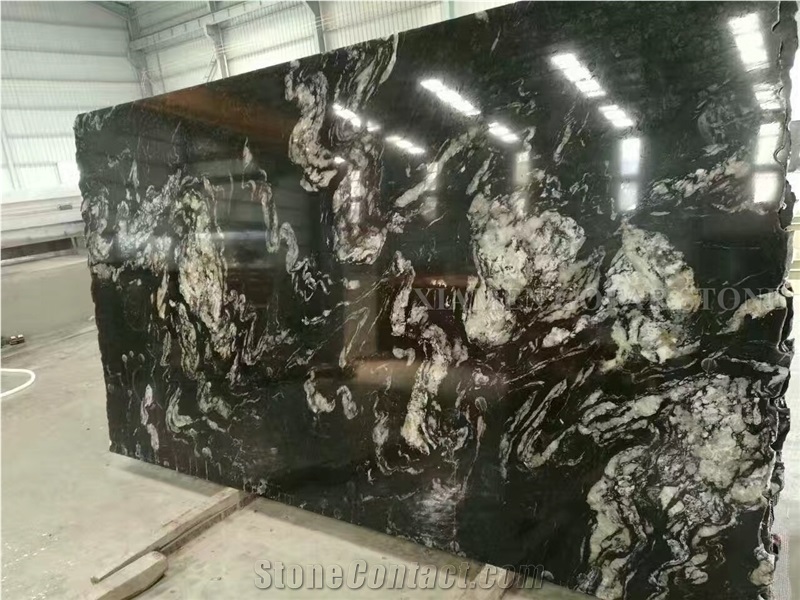 Cosmic Black Titanium Granite Polished Slabs Machine Cutting Tiles,Skirting Panel for Lobby Floor Paving,Bathroom Flooring Tiles Gofar