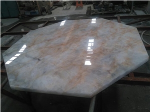 Ivory Beige Crystal White Onyx Stone Tabletop Interior for Home Decoration,Worktop Dinner,Table Top