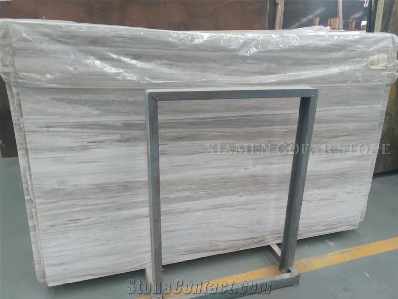Platinum White Wooden Vein Marble Slabs Cutting Brazil Panel Tiles for Bathroom Walling,Flooring Tiles Pattern