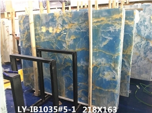Antofagasta Azul Onyx,Blue Onxy Slabs and Tiles Polished, Wall Cladding ,A Grade and High Polished Degree, Own Factory, Natural Stone for Hotel Use