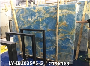 Antofagasta Azul Onyx,Blue Onxy Slabs and Tiles Polished, Wall Cladding ,A Grade and High Polished Degree, Own Factory, Natural Stone for Hotel Use