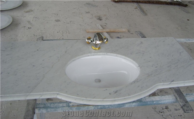 Bianco Carrara White Marble Vanity Top,Bathroom Countertop,Customized,Direct Factory with Ce Certificate,Cheap Price and Top Quality