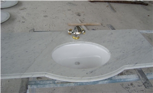 Bianco Carrara White Marble Vanity Top,Bathroom Countertop,Customized,Direct Factory with Ce Certificate,Cheap Price and Top Quality