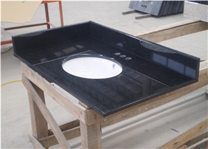 Black Granite Bathroom Top,Countertop,Vanity Top with Basin,Direct Factory with Ce Certificate,Cheap Price Good Quality Vanity Top Customized