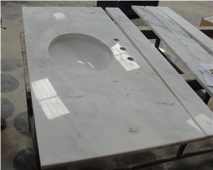 Carrara White Marble Bathroom Top,Countertop,Direct Factory with Ce Certificate,Cheap Price Good Quality Vanity Top Customized