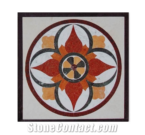 Cheap Polished Rectangular Water Jet Medallions Inlay Flooring, Customized White Marble Flooring Paving Patterns Design,Decorated Hotel Lobby