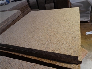 China G682 Bush Hammered,Yellow Granite Wall and Floor Covering,Golden Stone Tiles and Slabs,60x60x3cm Rough Surface,Natural Stone Own Quarry