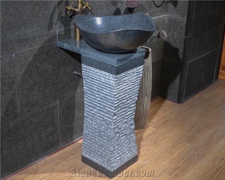 China Grey Granite G654 Pedestal Basin,Natural Stone Farm Bathroom Sink,Wash Bowl,Cheap Price Direct Factory with Ce