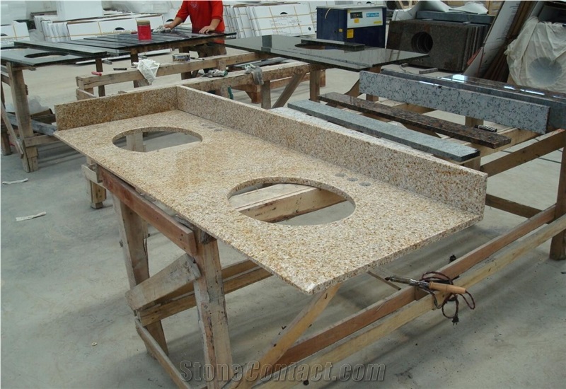 G682 China Yellow Granite Countertop,Kitchen Top,Direct Factory with Ce Certificate,Cheap Price Good Quality Bench Top Customized