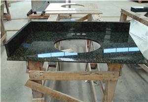 Leopard Skin Green Granite Kitchentop,Countertop,Direct Factory with Ce Certificate,Cheap Price Good Quality