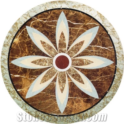Marble Waterjet Medallions, Mosaic Medallions, Composited Inlay Flooring ,Customized Flooring Paving Tiles Patterns Design ,Decorated Hotel Lobby Tile