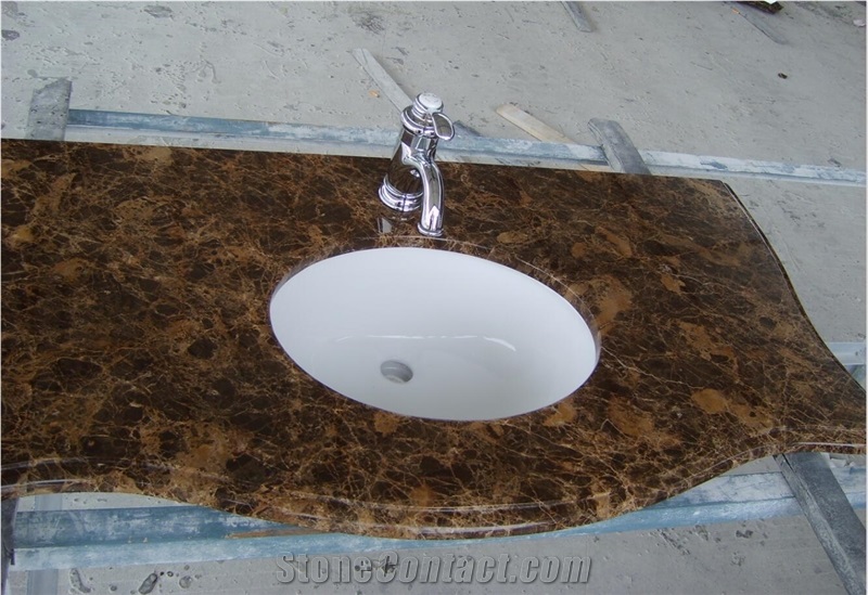 Spain Dark Emperdor Vanity Top Hotel and House Project Bathroom Vanities,Countertop,Customized Top,Direct Factory with Ce Certificate,Cheap Price