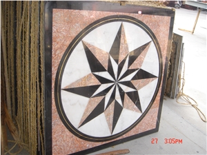 Waterjet Inlay Medallions /Crema Marfil Marble Waterjet Medallions / Composite Marble Waterjet Medallions , Hotel Flooring Tiles in the Lobby and Hall