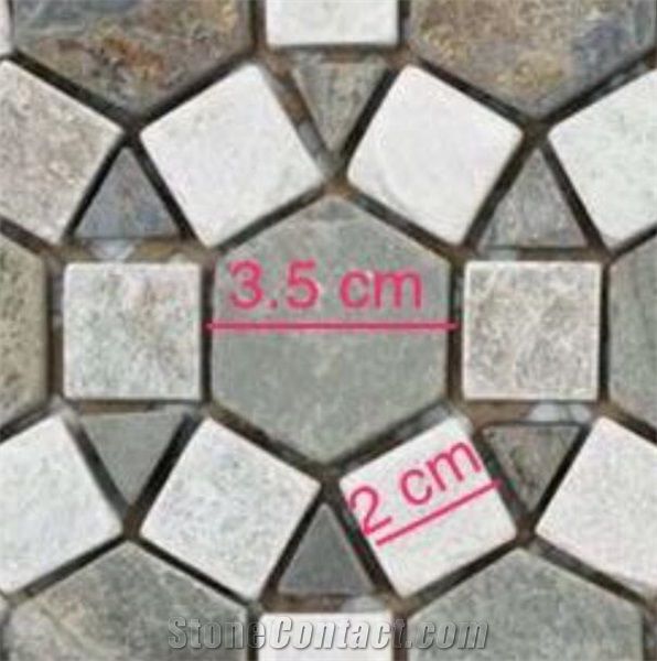 Natural Stone Mosaic Tiles Slate Limestone Mosaic Pattern Backsplash Wall Mosaic Cladding Tiles From China Stonecontact Com