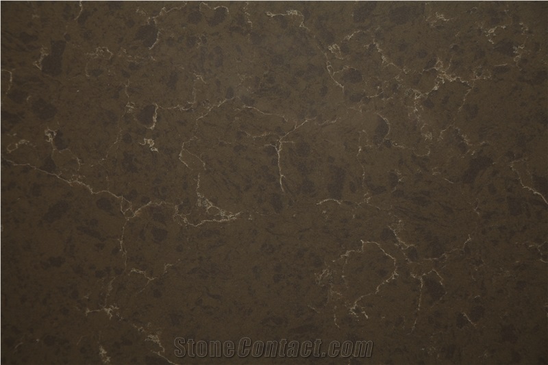 Marble Look, Artificial/Engineered Quartz Stone/Slabs, Brown, Veins Partern, 2cm,3cm, 8631