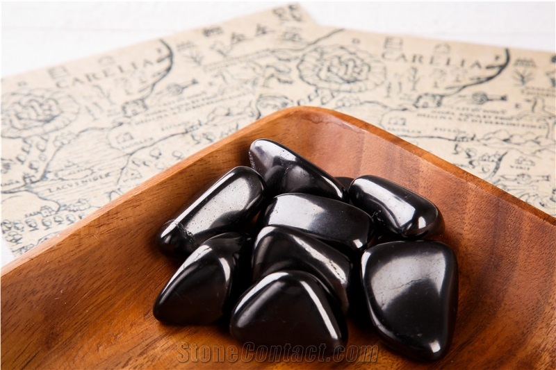Pebble Shungite Natural Stone for Foot Massage and Home Decor