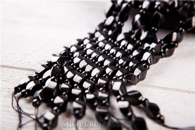 Shungite Beads Twisted Form Natural Healing Stone