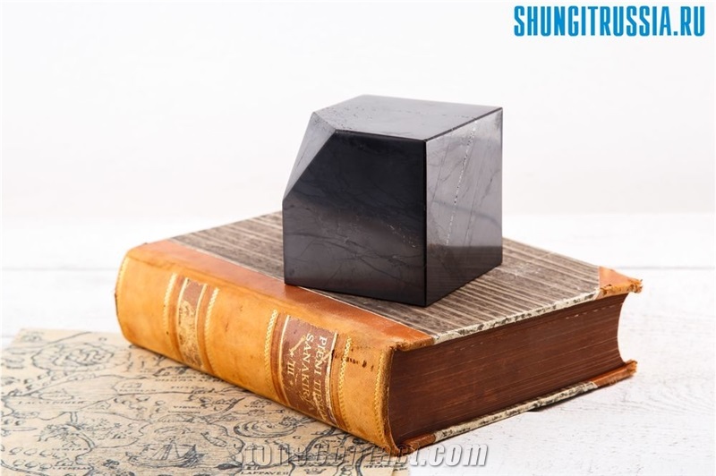 Shungite Cube with Canted Corner Home Decor from Russian