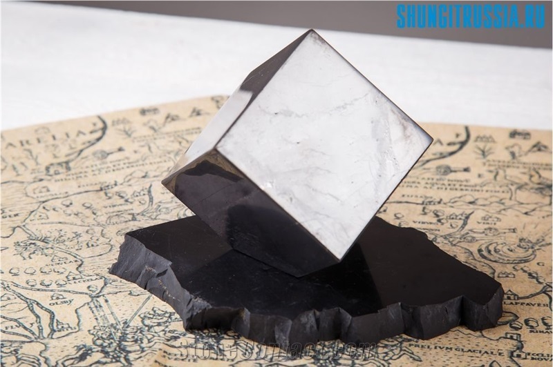 Shungite Cube with Canted Corner Home Decor