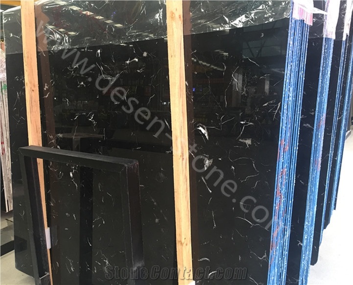 Black Golden Portoro Marble Slabs&Tiles, Guizhou Golden Portoro Marble Slabs, Black Natural Stone for Wall Covering Tiles/Floor Covering Tiles