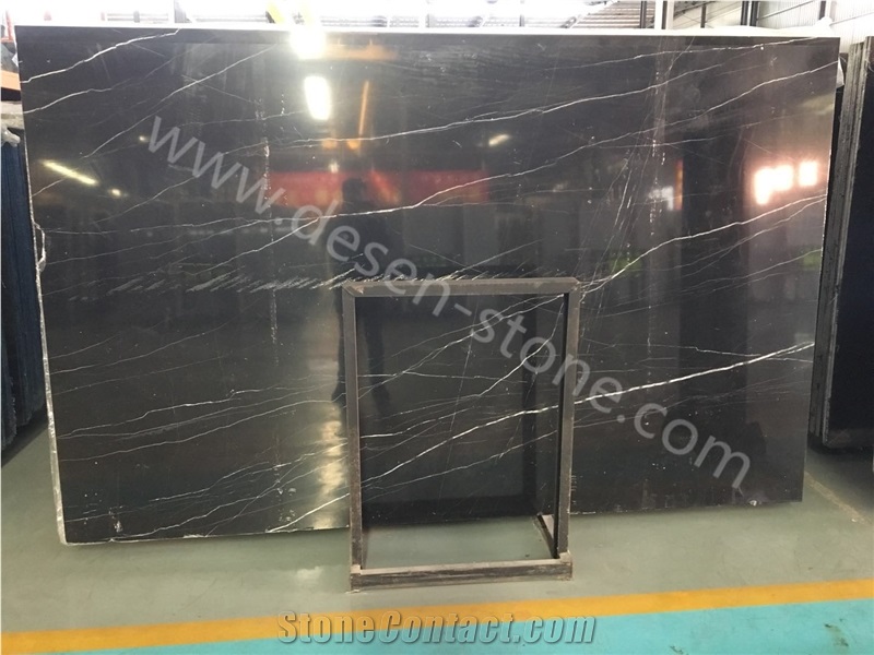 Black Marquina Marble Slabs&Tiles, Nero Marquina/Negro Marqu/China Black with Vein Marble Stone Hotel Lobby Paving Pattern/Tv Background/Wall Cladding