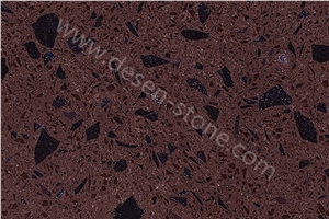 Brown Quartz Stone Slabs&Tiles, Dark Crystal Purple Quartz Stone, Quartz Stone Solid Surface