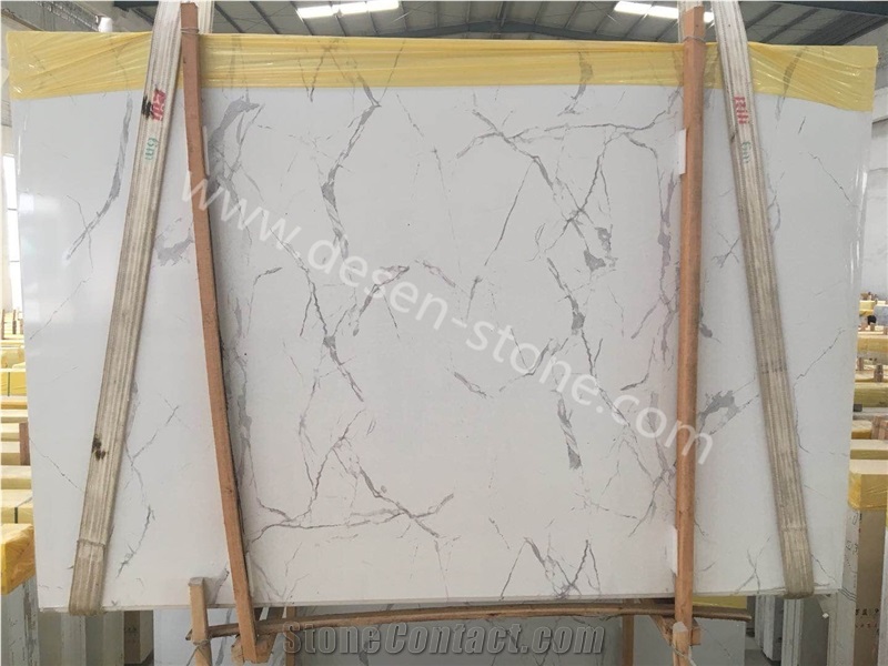 Calacatta White Artificial Marble Stone Slabs&Tile