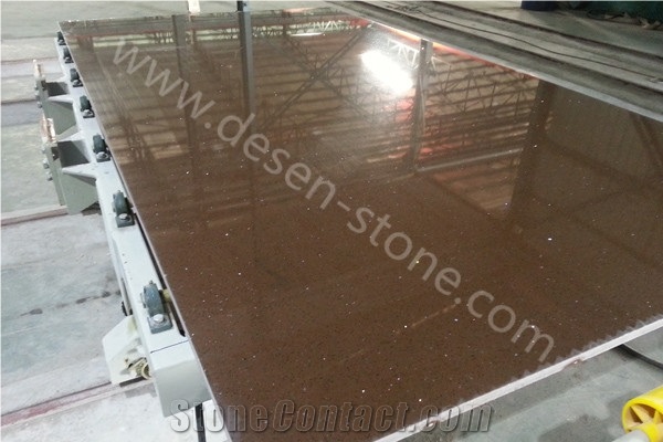 Crystal Dark Brown Quartz Stone Slabs&Tiles, Brown Quartz Stone Surface, Cheap Artificial Stone Surface, Engineered Quartz Stone Flooring